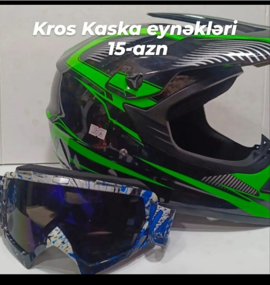 Kros kaska eynəkləri 15-azn Off-road kros tipli qoruyucu eynəklər — Motosiklet geyimi, Bakı