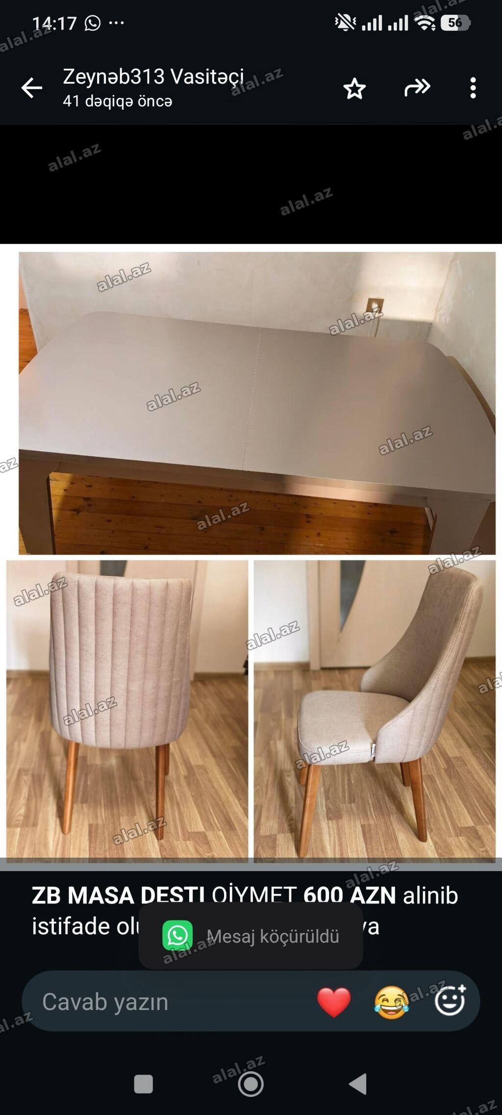 *ZB* *Masa Destı* Qiymet *600 AZN* alinib istifade olunmayib unvan — Mebel, Bakı