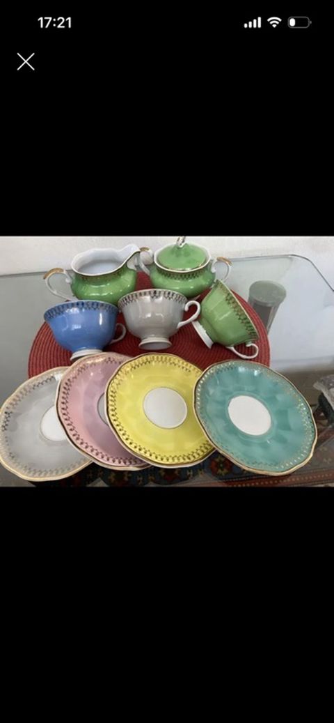 Çay dəsti, rəng - Yaşıl, Farfor — Bakı