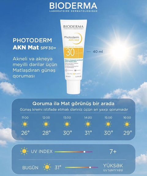 Bioderma Photoderm AKN Mat SPF30+ – akneli və akneyə meyilli dəri üçün — Mehdiabad