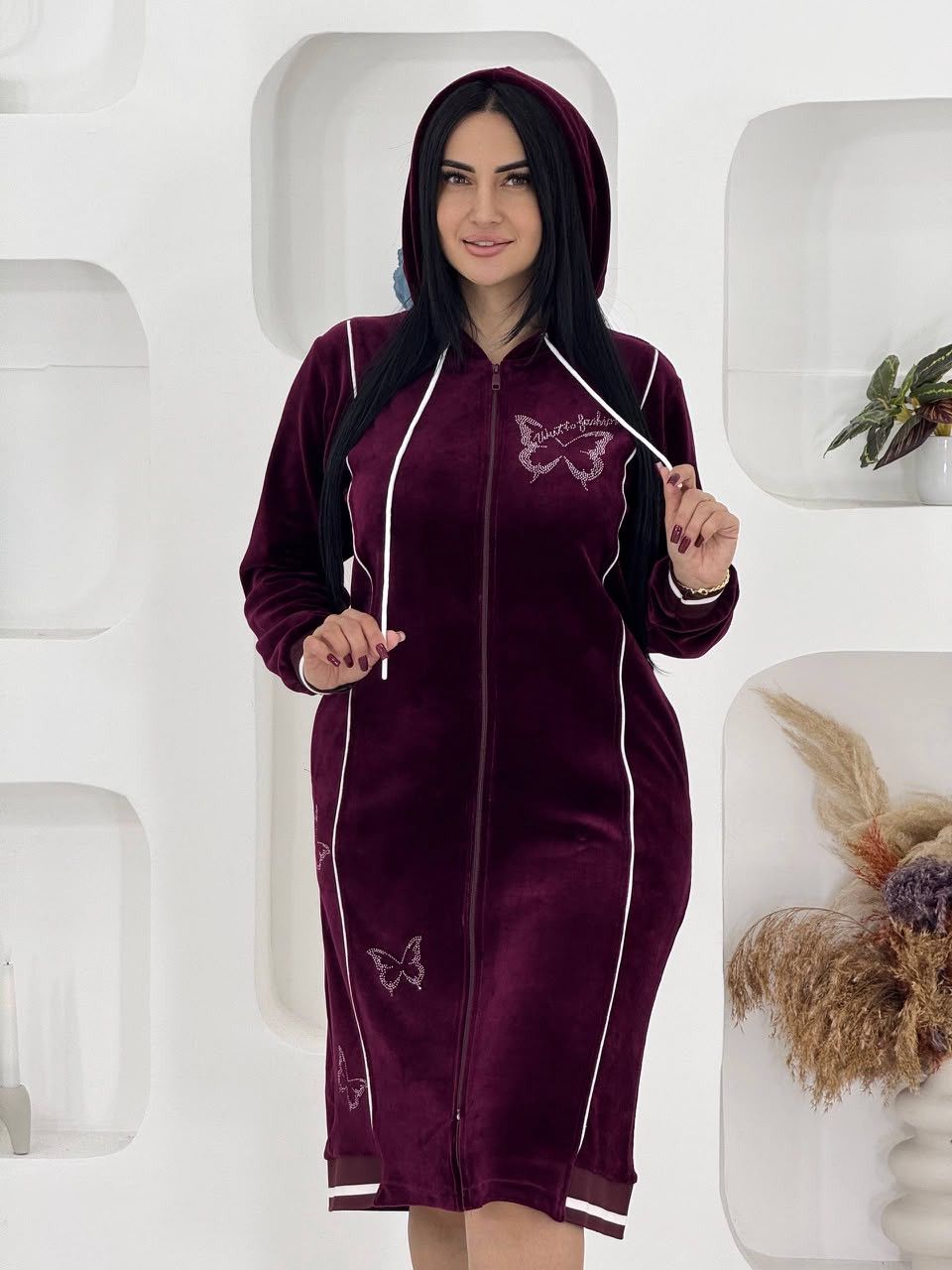 Qadın xələti 87543464, bənövşəyi, velür, ölçü XL — Mallar, Bakı (3)