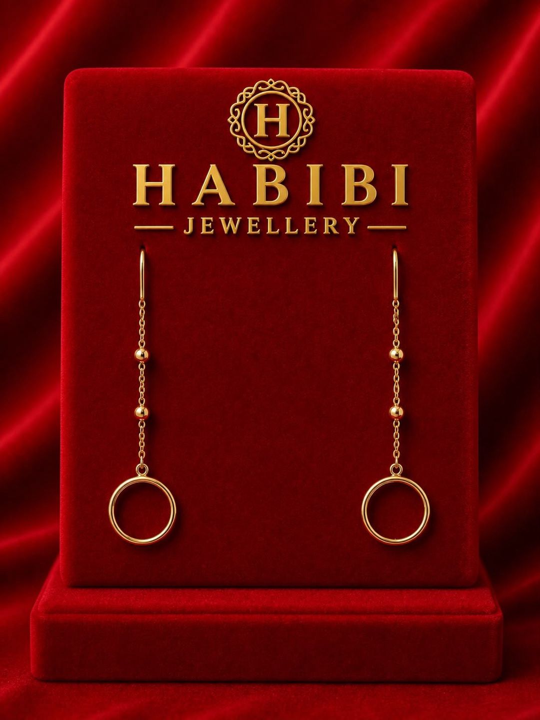 Sırğa qadınlar üçün Habibi Jewellery HJ812, qızıl 585 əyar, 1.2 q — Mallar, Bakı
