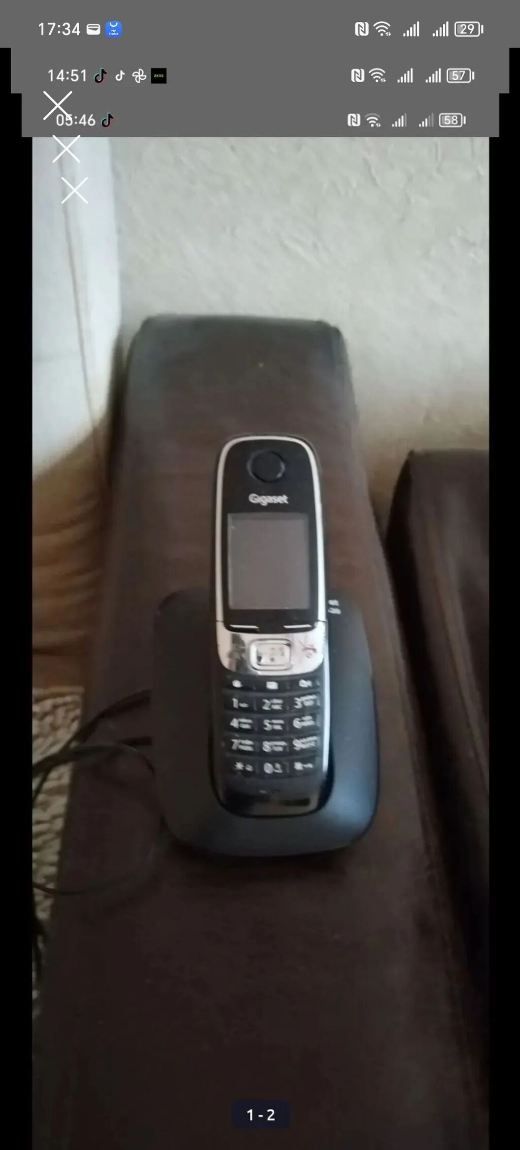 Gigaset simsiz ev/ofis telefonu - Marka/model: Gigaset (Dect simsiz) — Kabel və radio telefonları, Bakı