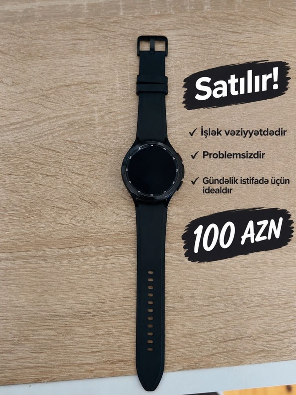 Ağıllı saat – qara rəng - Dairəvi sensor toxunuşlu ekran - Silikon — Ağıllı saatlar, Saray