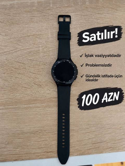 Ağıllı saat – qara rəng - Dairəvi sensor toxunuşlu ekran - Silikon — Saray