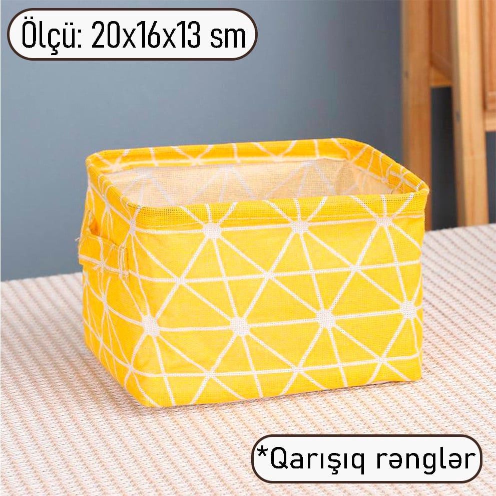 Qutular, səbətlər və saxlama çantaları Saxlama üçün mini orqanayzer 5 ədəd 20x16x13 sm parça qarışıq rəng - FenExHome06.2x5 — Mallar, Bakı (2)