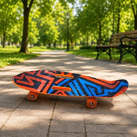Skateboard 2367115, 15x55 sm, plastik, rəngbərəng — Bakı