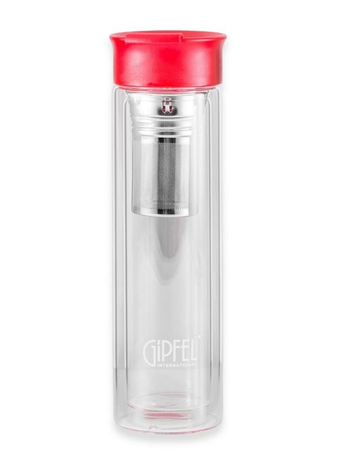 Filtrli su qabı Gipfel Martino 8344, qırmızı, borosilikat şüşə/paslanmayan polad/plastik, 350 ml — Bakı