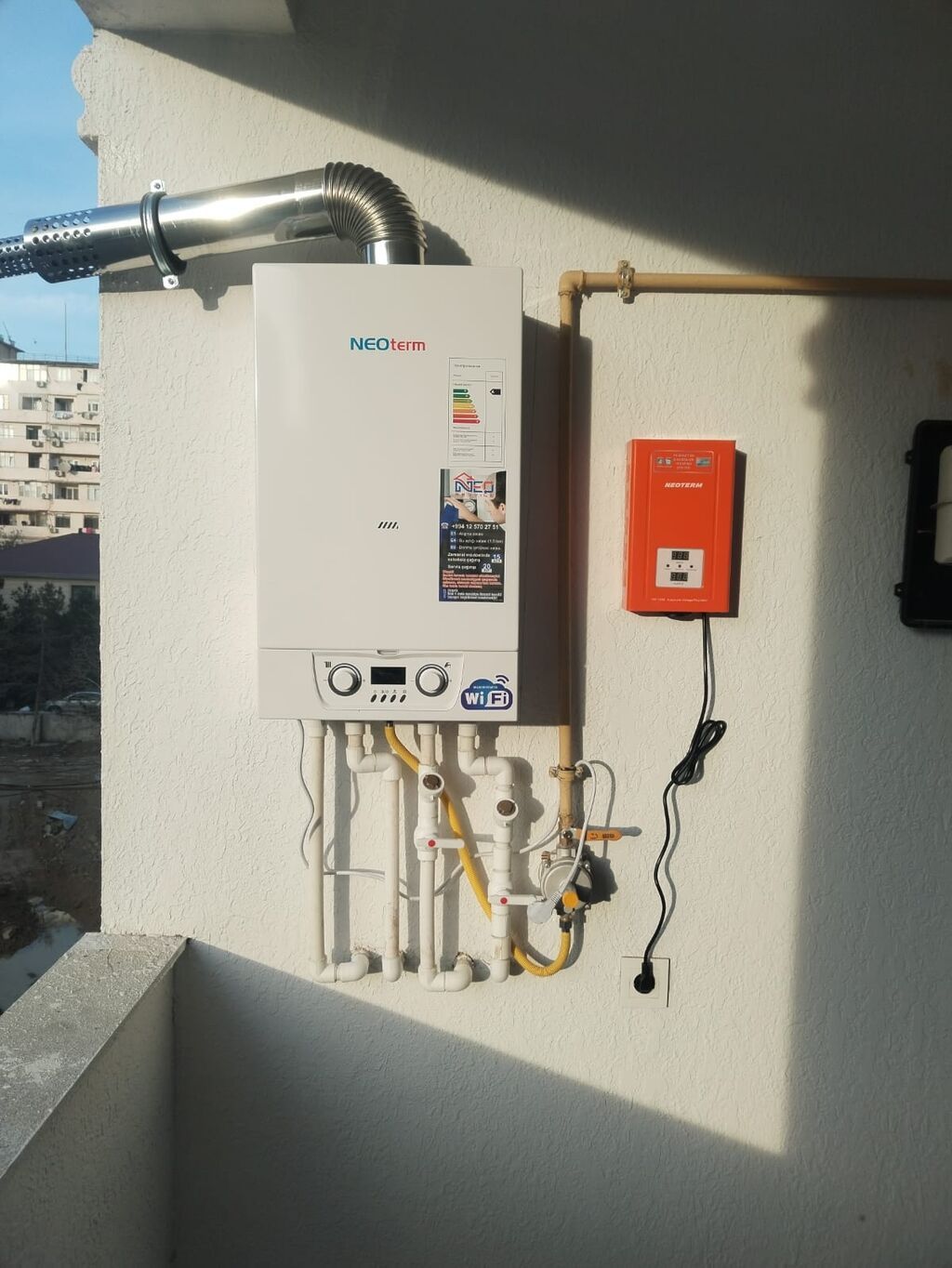 NEOterm qaz kombi sistemi – divardan asılan, bacalı (turbo) model — Kombilər, Bakı