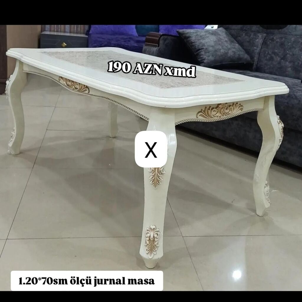 Oval masa, Açılmayan, Təkərsiz, Zəmanətsiz — Jurnal masaları, Bakı