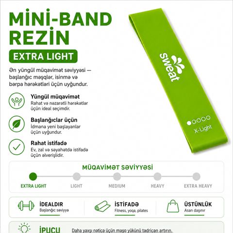 Fitnes-rezin Sweat Extra Heavy, rezin, yaşıl — Bakı
