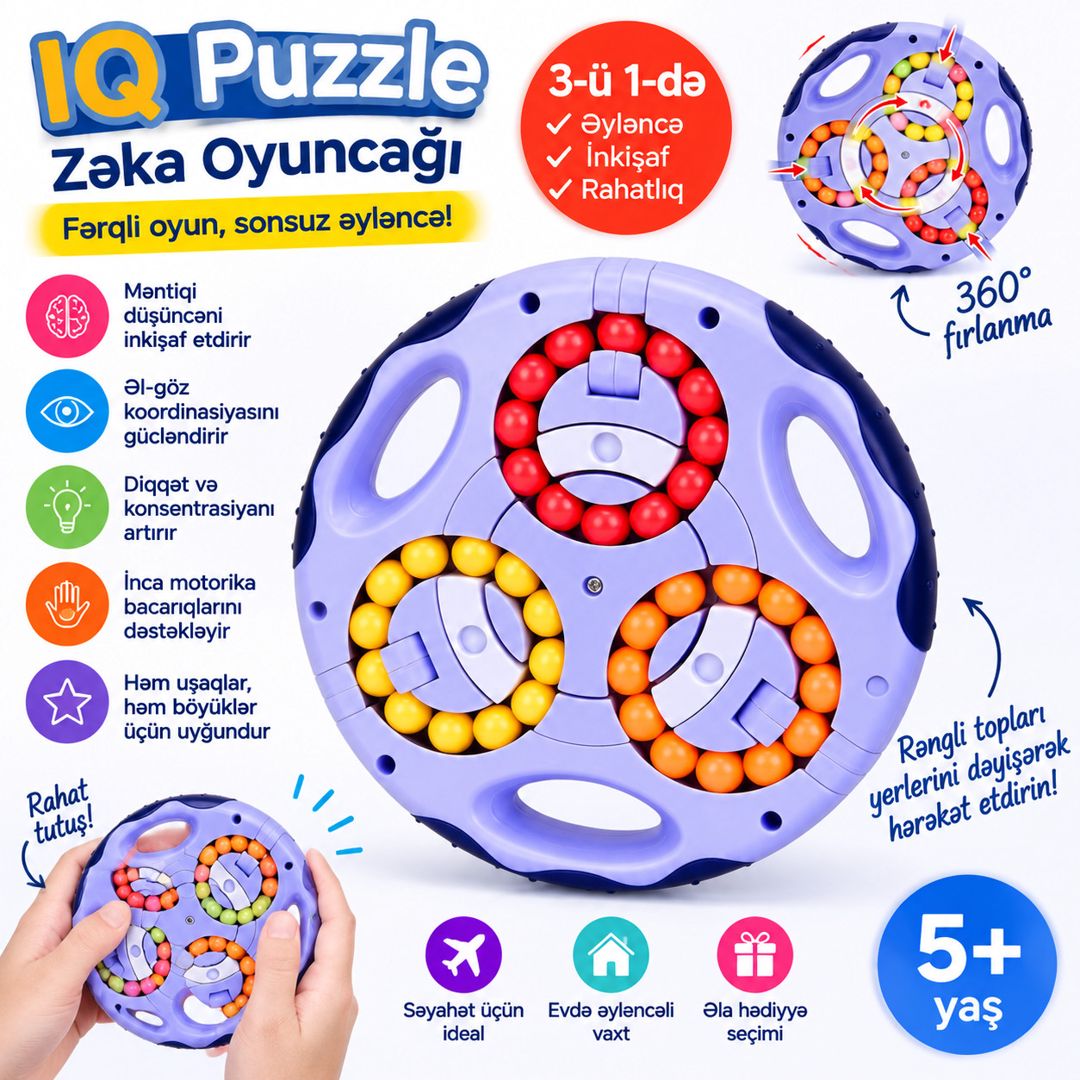 İnkişaf etdirən oyuncaq IQ Puzzle, 5+ — Mallar, Bakı