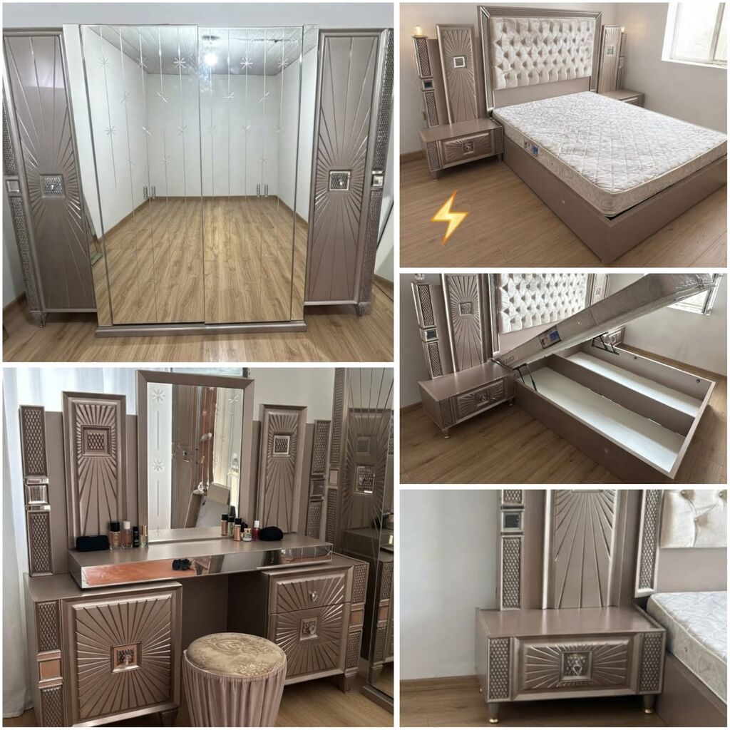 İkinəfərlik çarpayı, Dolab, Termo, 2 tumba, İşlənmiş — Yataq otağı mobilya dəstləri, Bakı