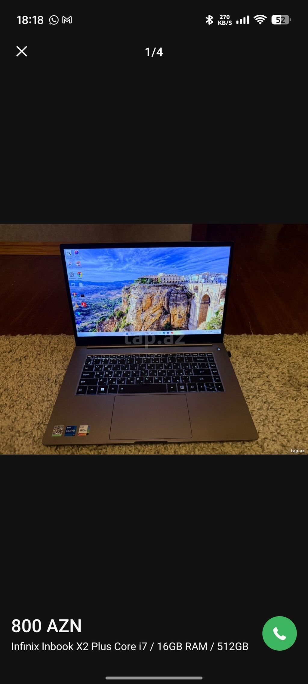 Infinix Inbook X2 Plus noutbuku - Prosessor: Intel Core i7-1195G7 — Digər notbuklar, Lənkəran (4)