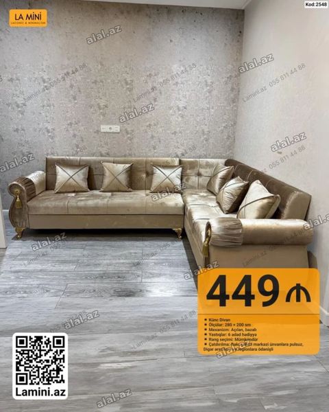 Künc divan – Lamini.az (Kod: 2548) - Ölçülər: 280 200 sm — Bakı