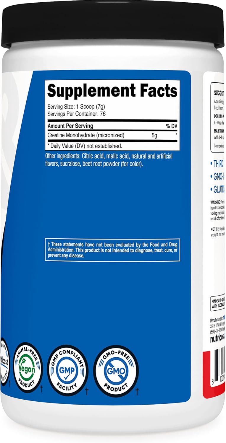 Kreatin Nutricost Monohydrate Fruit Punch, 500 q — Mallar, Bakı (2)
