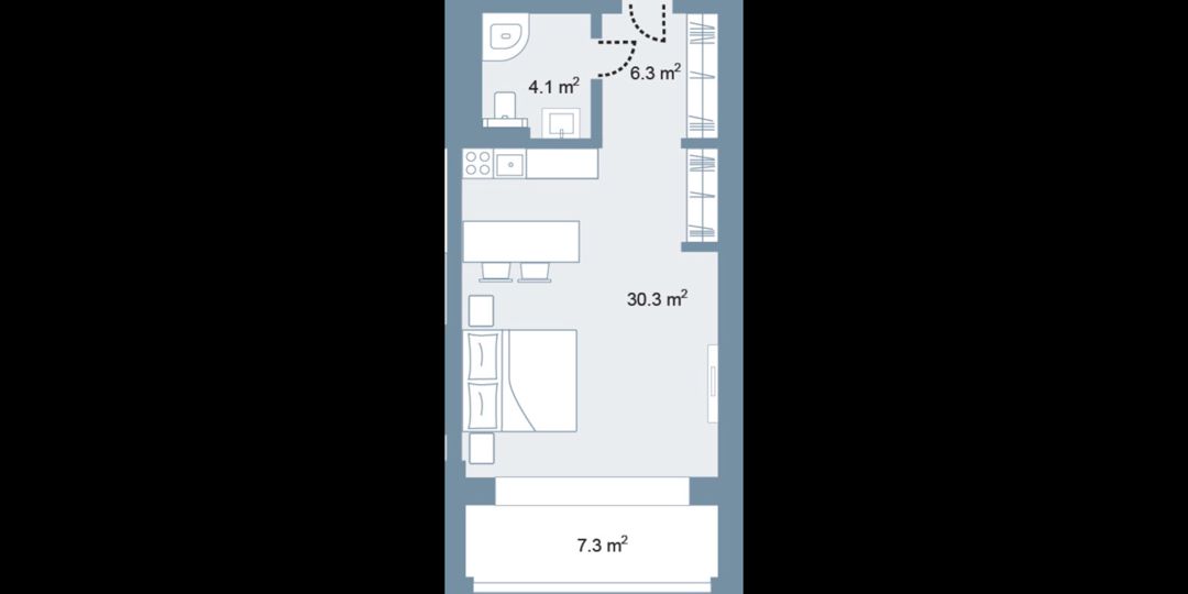Satılır 1 otaqlı yeni tikili 57 m² — Mənzil, Bakı (5)