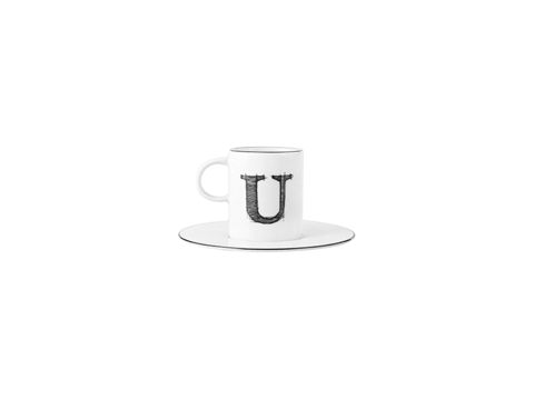 Qəhvə cütü Porland Letter U 04A+P021912, ağ, 85 ml — Bakı