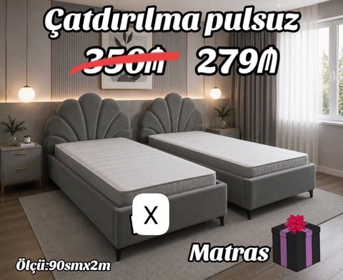Matras – ölçü: 90 sm x 2 m - Ortopedik quruluşlu, bədənə uyğun dəstək — Ucuz serfeli Mebel — Döşəklər