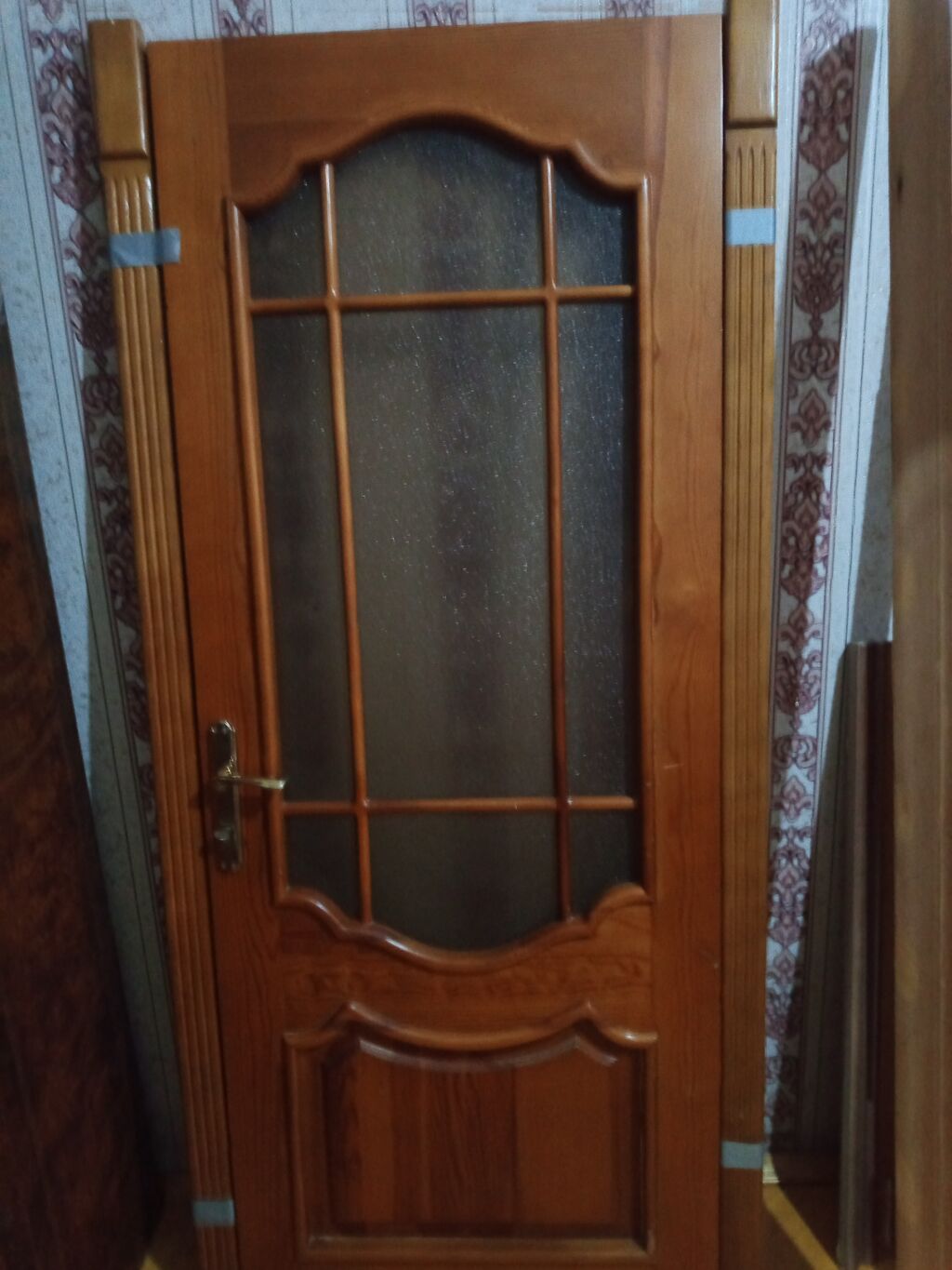 Taxta daxili qapı – şüşəli, klassik dizayn 3 ədədir - Material: təbii — Pəncərələr, qapılar, balkonlar, Bakı