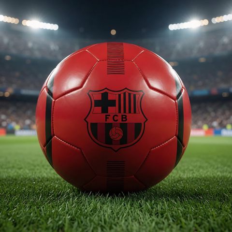 Futbol topu xan2 Barcelona, Qırmızı, ölçü 5 — Bakı