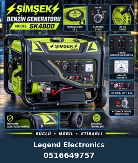 Elan başlığı: Benzin generatoru Şimşek, SK4800, Benzin, 3,5 kVt, 220 V — გენერატორები