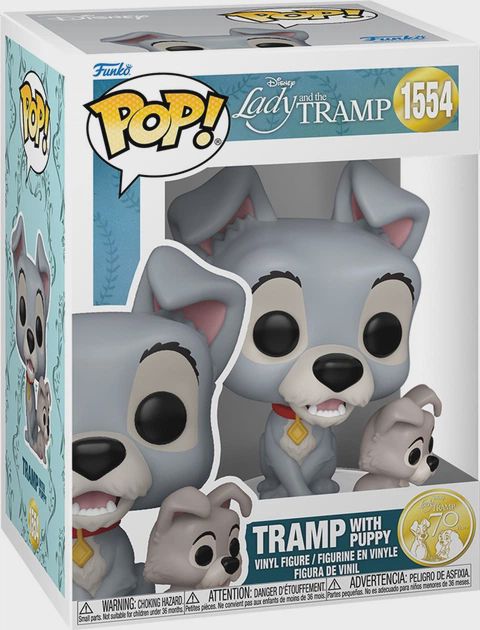 Funko. First POP Disney: LatT- Tramp w/puppy — Sports, Hobby & Leisure