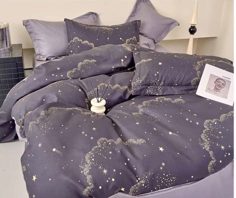 Yataq dəsti Trendy, yorğan üzü 2000x220 sm, mələfə 240x260 sm, yastıq üzü 50x70 sm 2 əd, ikinəfərlik, pambıq, bənövşəyi — Bakı