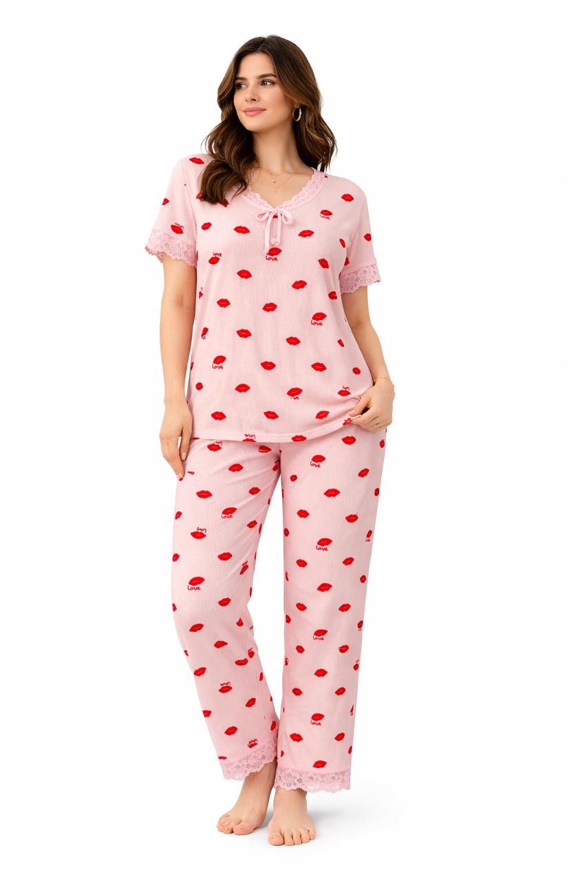 Şalvarlı pijama dəsti 545689, pambıq, rəngbərəng, ölçü One Size — Mallar, Bakı