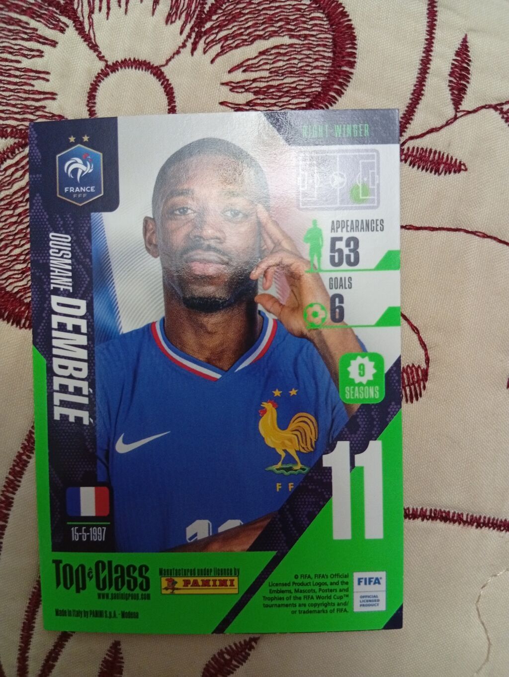 Məhsul: Panini Top Class kolleksiya kartı – Ousmane Dembélé (Fransa — Digər, Bakı (2)