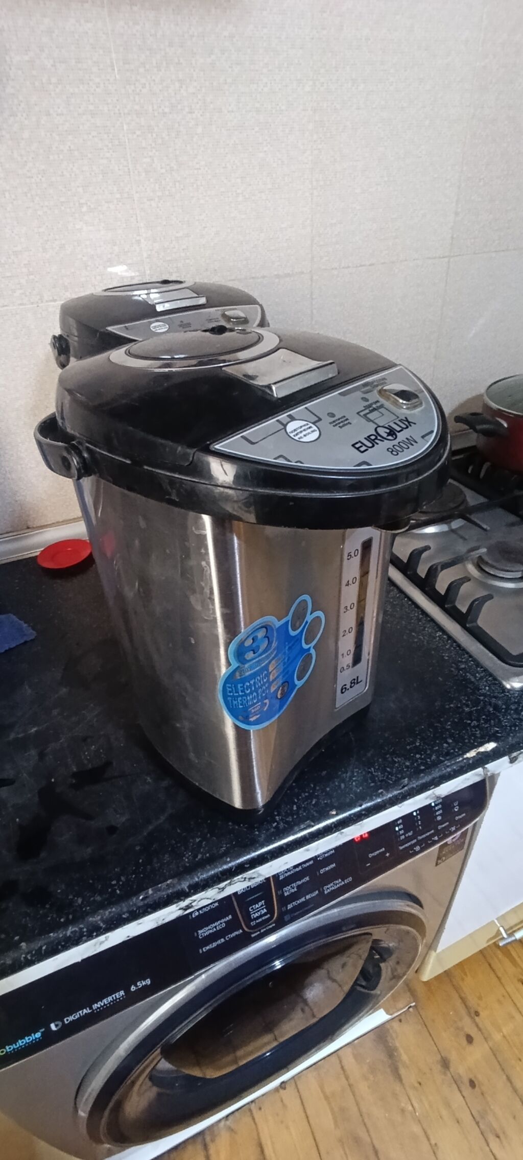 Eurolux termo-pot, 6.8 litr, 800W. - Paslanmayan poladdan korpus — Elektrik çaydanları və termoslar, Masazır (5)