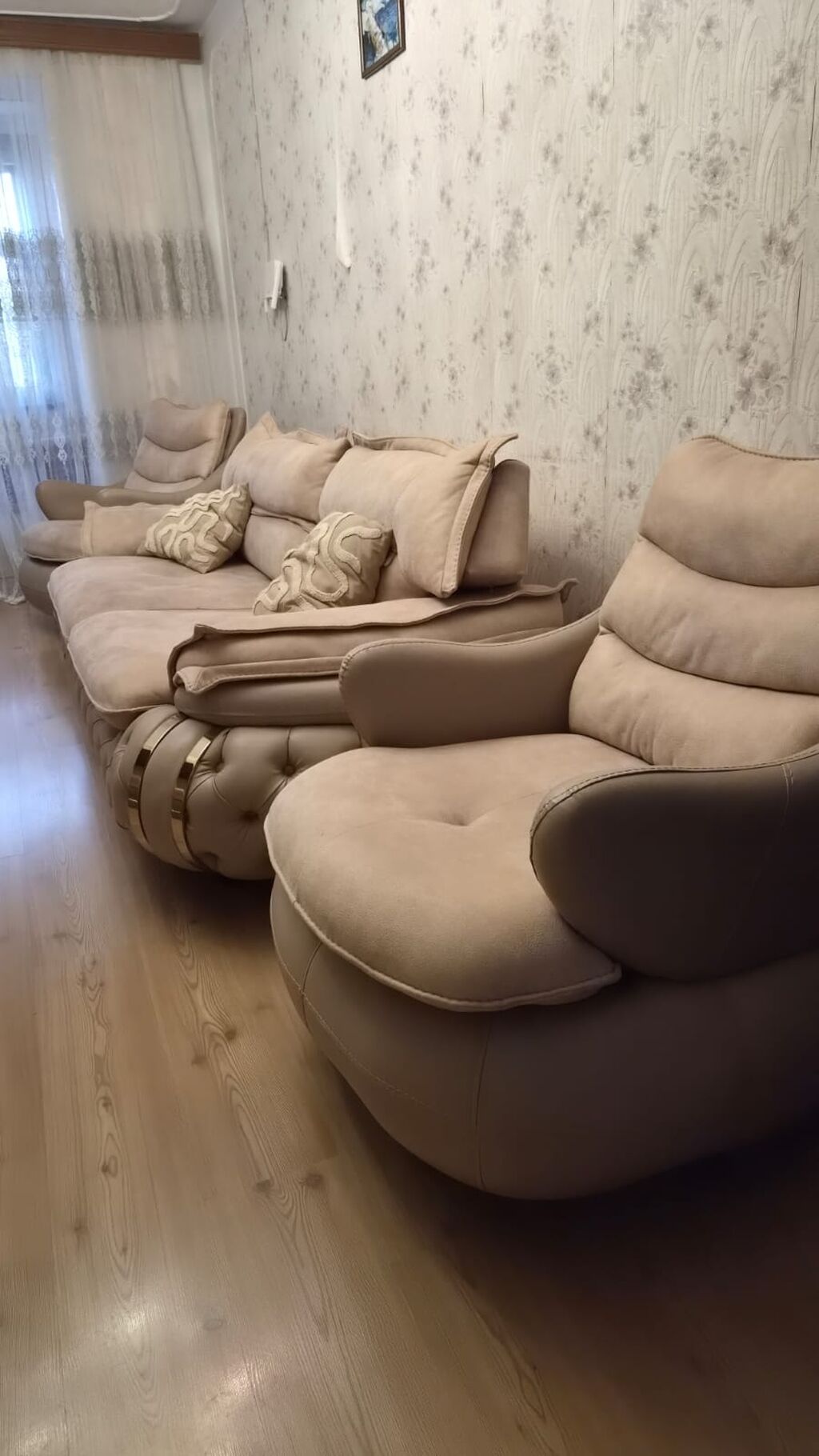 Yeni, Klassik divan, 2 kreslo, Bazasız, Açılmayan — Yumşaq mobilya dəstləri, Digah (2)