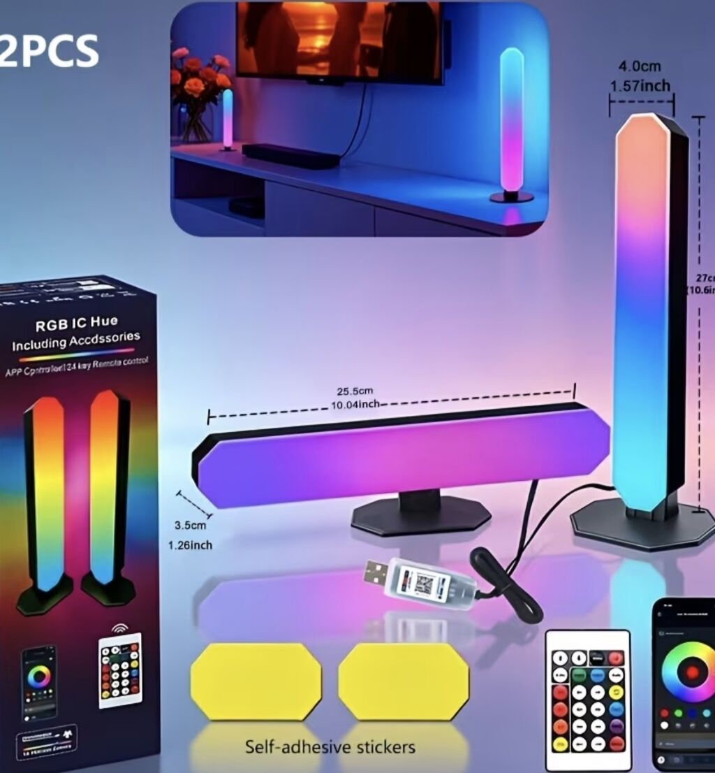 RGB IC Hue LED masa/bucaq işıq zolaqları – 2 ədəd dəst - Rəngli — Döşəmə və stol lambaları, Bakı
