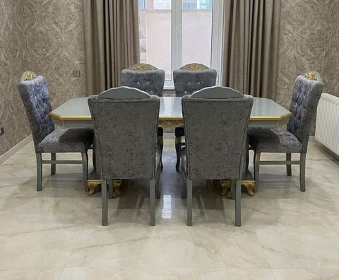 Masa dəsti satılır. - Ölçü: masa 2.20 m - Rəng və dizayn: boz rəngli — Bakı