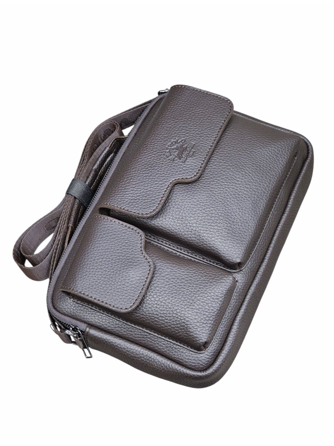 Uniseks kross-bodi çanta, qəhvəyi, poliuretan, 28sm x 19sm x 6sm, Türkiyə istehsalı - Westpolo_Bag-4026_Brown-Floater — Mallar, Bakı (2)
