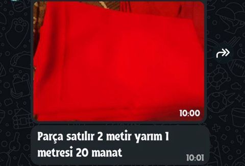 Qırmızı parça - Ümumi uzunluq: 2,5 metr - 1 metrin qiyməti: 20 manat — Digah