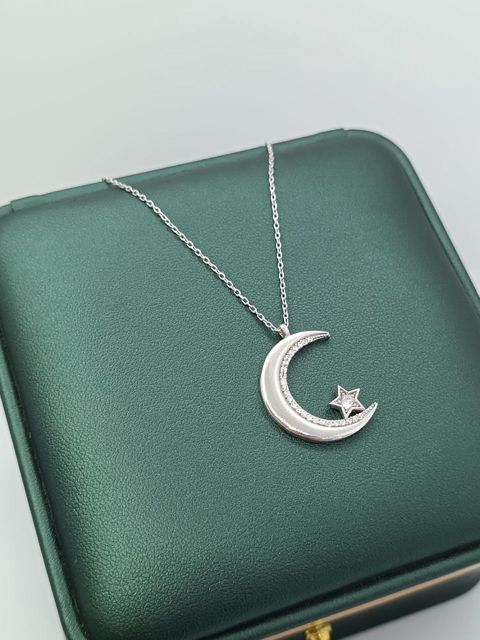 Kulonlu zəncir qadınlar üçün silver shop1265, gümüş 925 əyar — Bakı