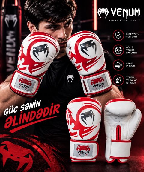 Boks əlcəyi 6349, ağ/qırmızı, ölçü 10 — Bakı