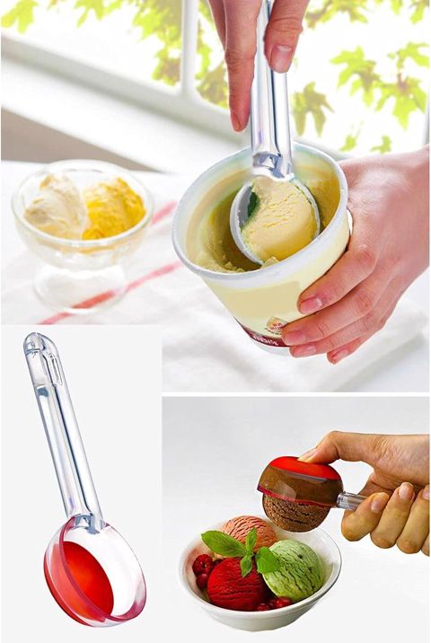 Dondurma üçün qaşıq Gondol, şəffaf/qırmızı — Bakı