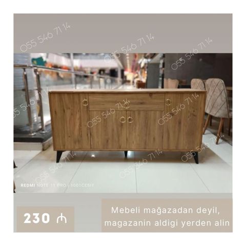 Ağac fakturalı, müasir dizaynlı konsol/komod. - Material: laminat-MDF — Bakı