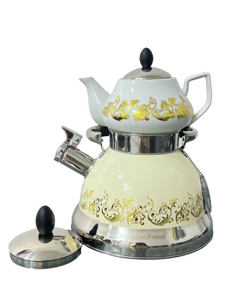 Çaydan dəsti HausRoland HR-721-1, 3/0.7 l, bej/ağ — Bakı