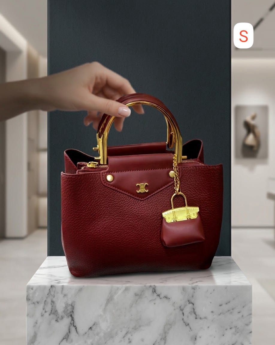 Çiyin çantası, Tünd qırmızı, Təbii dəri, 12 sm — Mallar, Bakı (2)