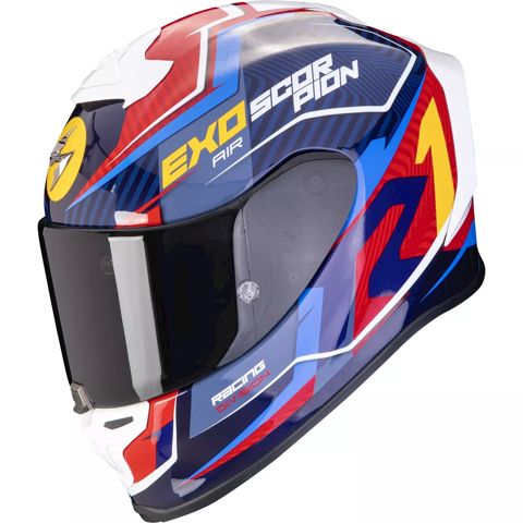 Motosiklet dəbilqəsi Scorpion EXO-R1 Evo Air Coup Blue-Red-Yellow, ölçü M — Bakı