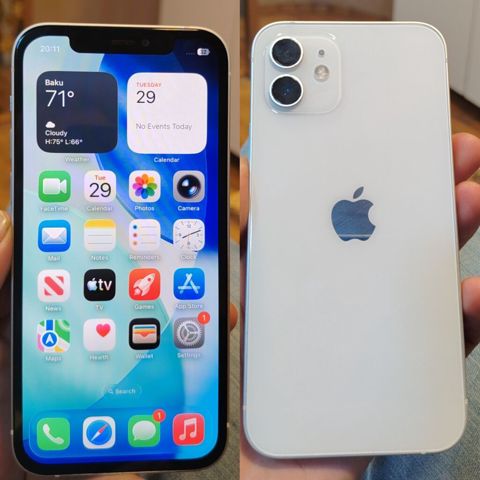 IPhone 12, 64 GB, Ağ, Face ID — Bakı