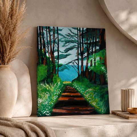 Rəsm Meşə cığırı, kətan, 35x45 sm — Bakı