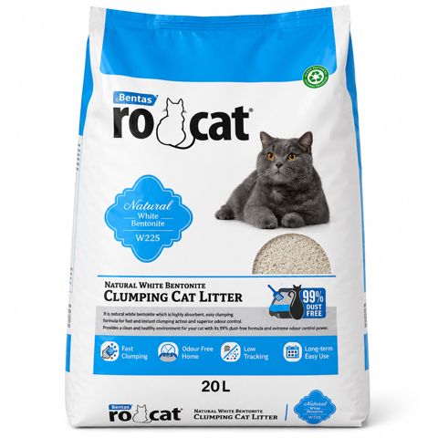Doldurucu Ro Cat Natural White Bentonite Unscented pişiklər üçün 20 l — Bakı