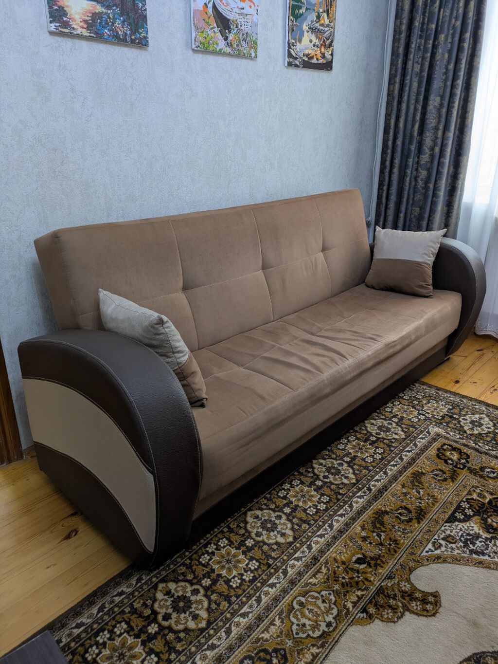 Divan 2 yastıq ilə) ve kreslolar. Hamısı açıqlandır. Yaxşı — Yumşaq mobilya dəstləri, Bakı (2)