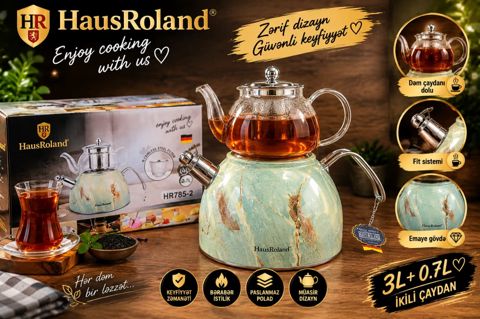 Çaydan dəsti Haus Roland, 3000 ml, 700 ml, borosilikat şüşə/paslanmayan polad — Bakı