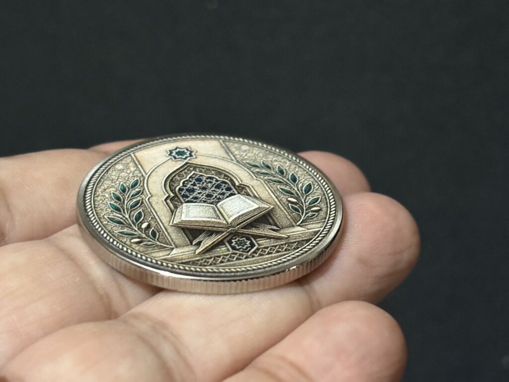 Şahadət xatirə sikkəsi – “Faith and Unity” - Material: metal — Sikkələr, Masazır (7)
