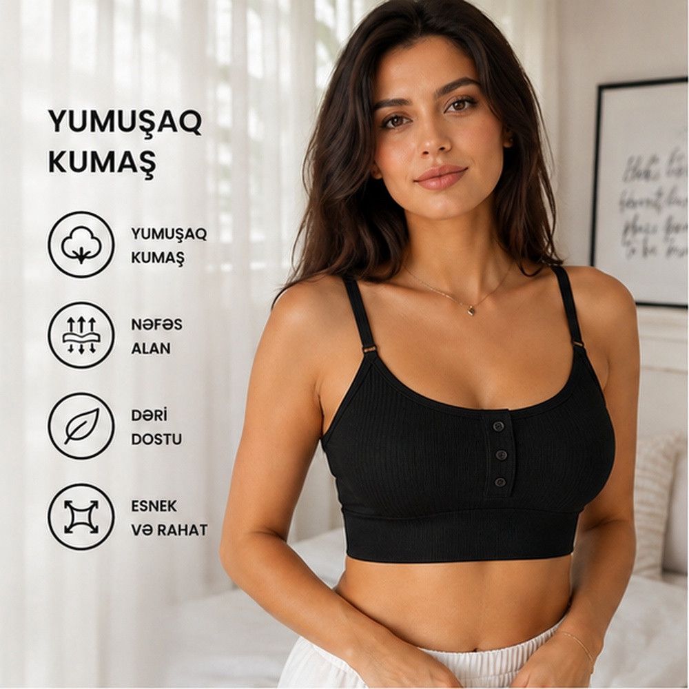Qadınlar üçün çiyinbağları ilə top 2732944, qara, ölçü One size — Mallar, Bakı